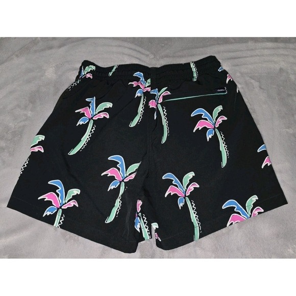 Chubbies Swim Trunks Mens Size Small Black Havana Nights Lined Palm Tree - Picture 2 of 6